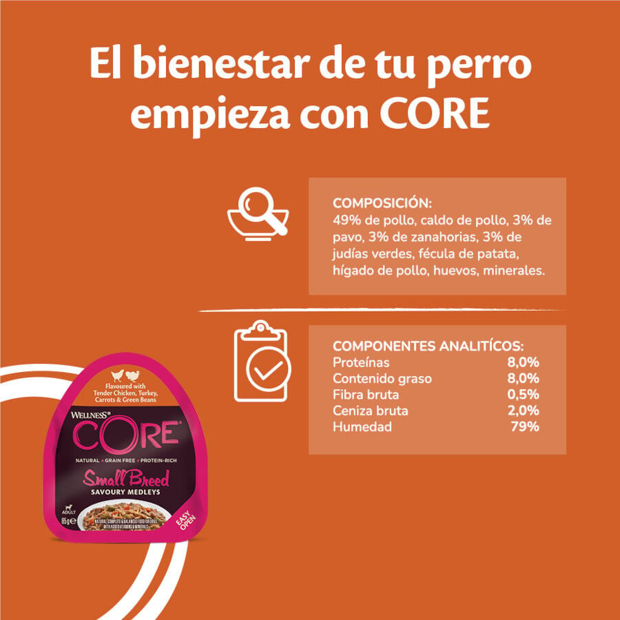 Wellness Core Small Breed Grain Free Frango e Peru Terrina para cães, , large image number null